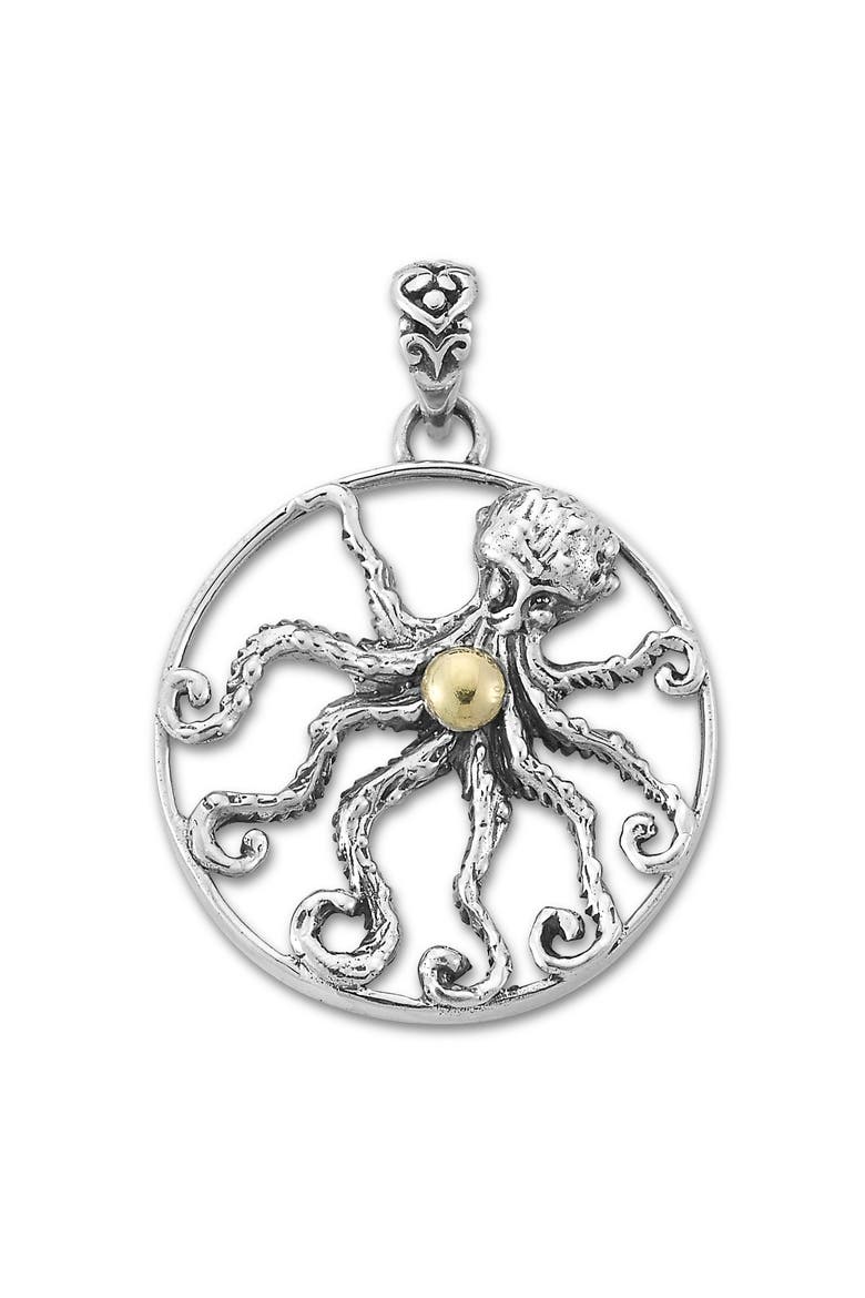 Octopus Two-Tone Pendant, Main, color, SILVER AND GOLD