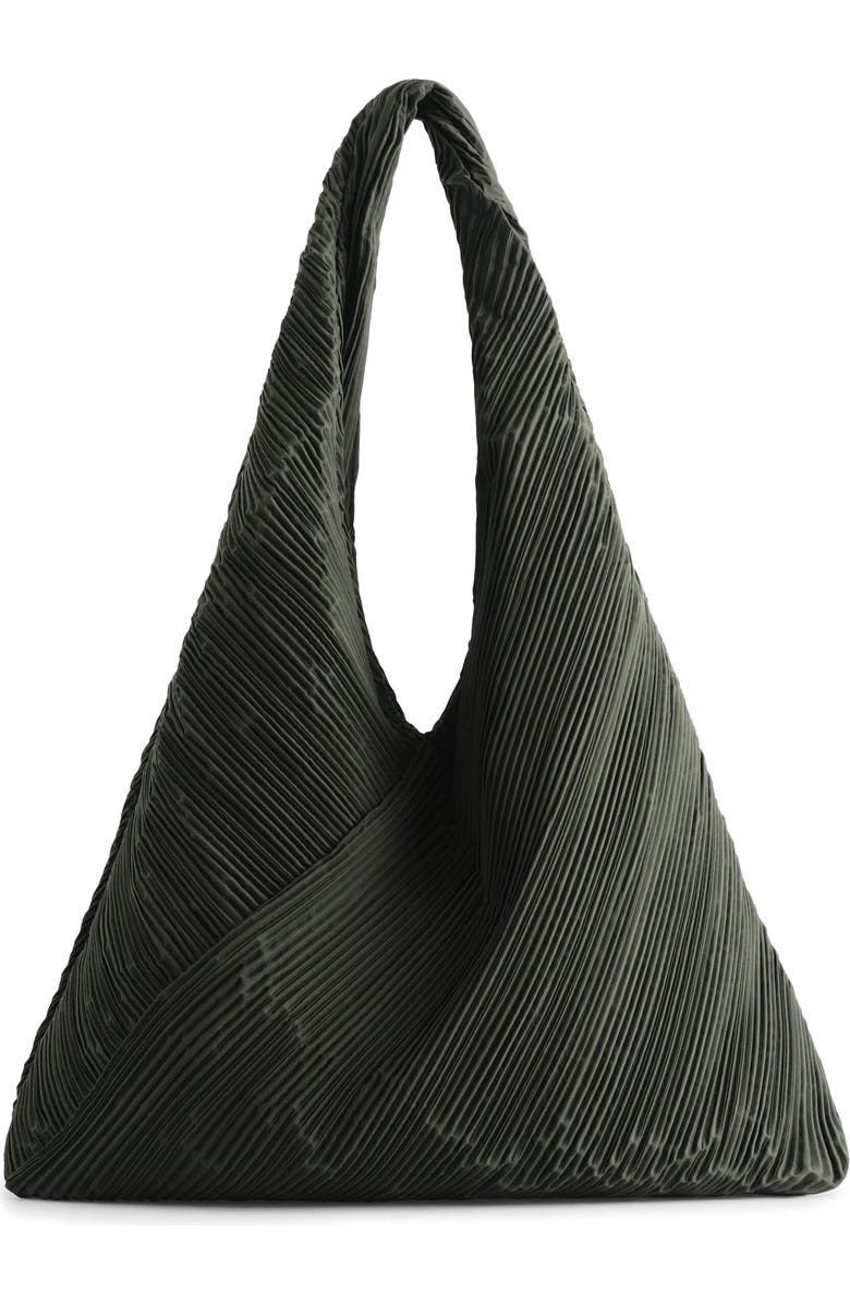 COS Guava Plissé Tote, Main, color,