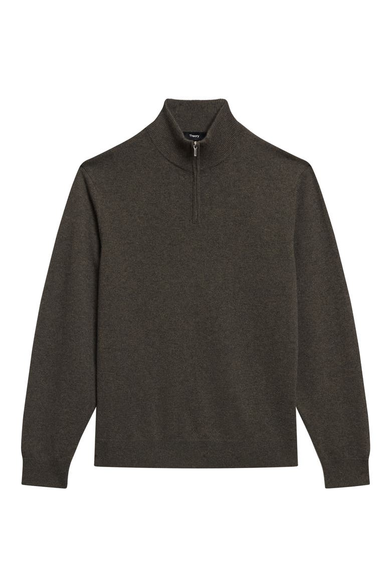 Hilles Quarter Zip Cashmere Sweater, Alternate, color, HUNTER GREEN MELANGE