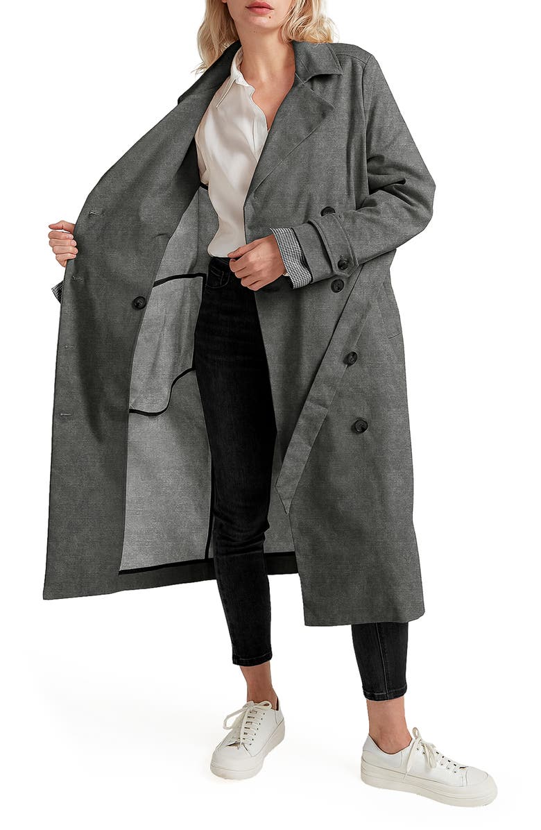Belle & Bloom Empirical Cotton Trench Coat, Alternate, color, Washed Black