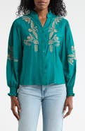 Forgotten Grace Embroidered Buttoned Top