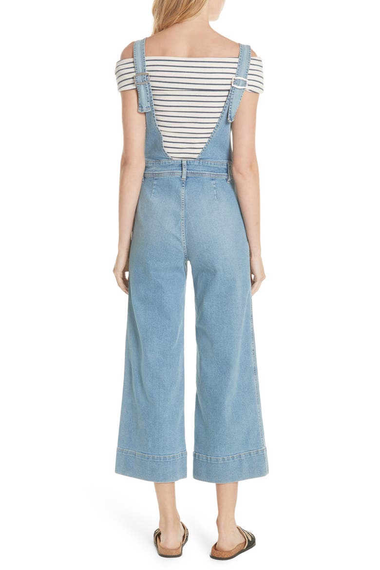 We the Free by Free People A-Line Overalls, Alternate, color, LIGHT DENIM