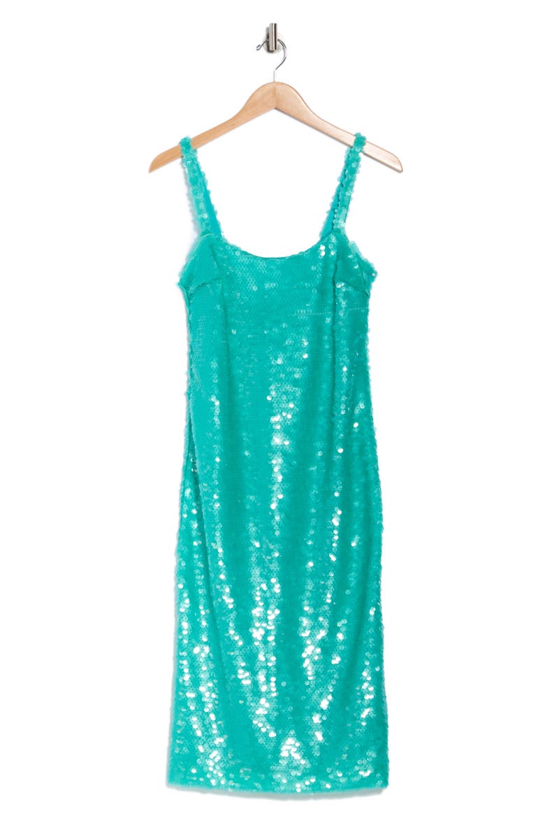 Gabin Sequin Midi Dress, Alternate, color, BRIGHT JADE