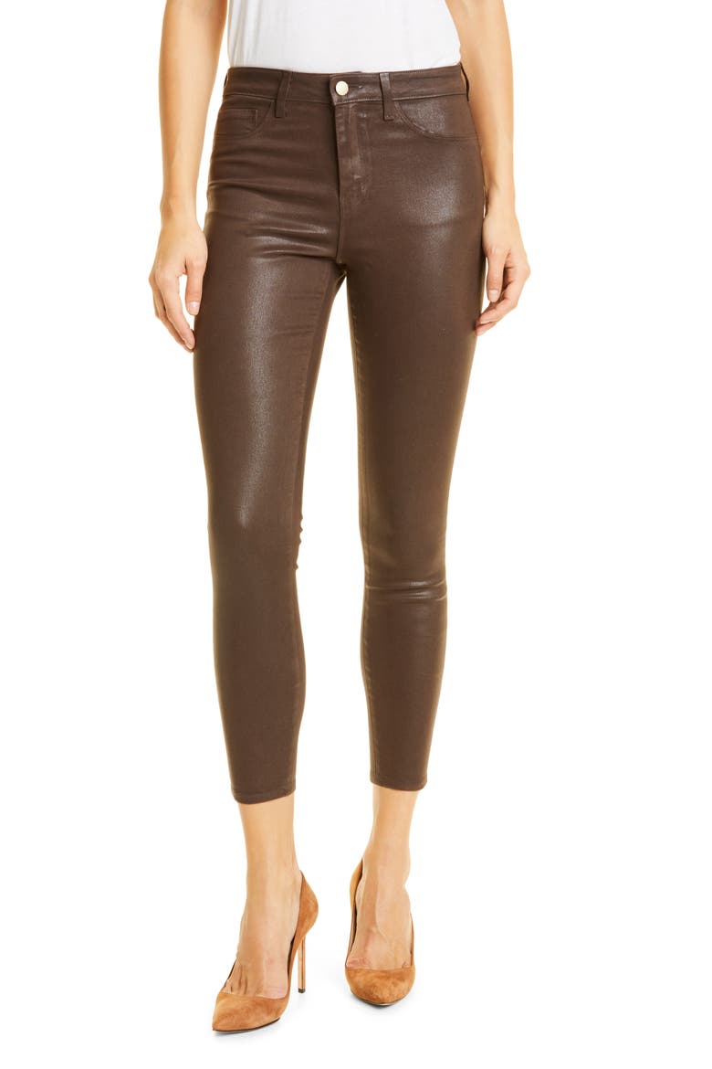 Marguerite Skinny Jeans, Main, color, ESPRESSO COATED