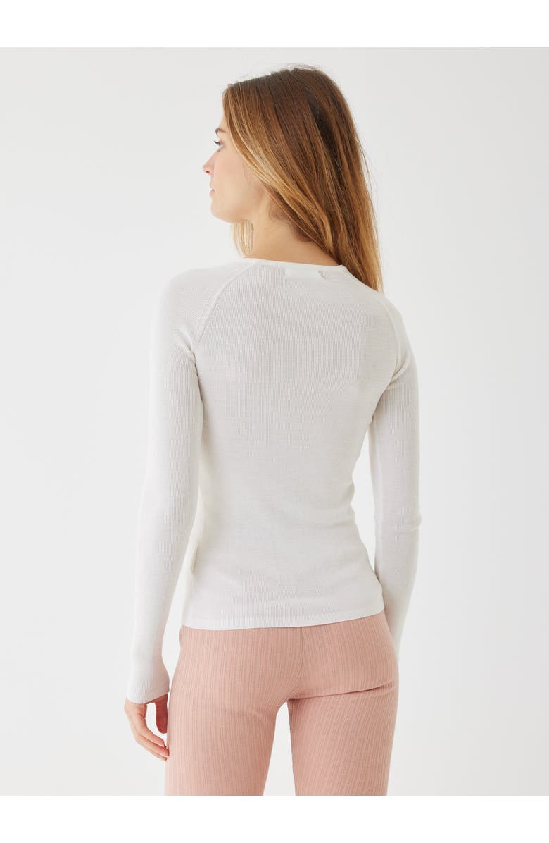 Majestic Filatures Merino Silk Rib Crewneck, Alternate, color, Milk