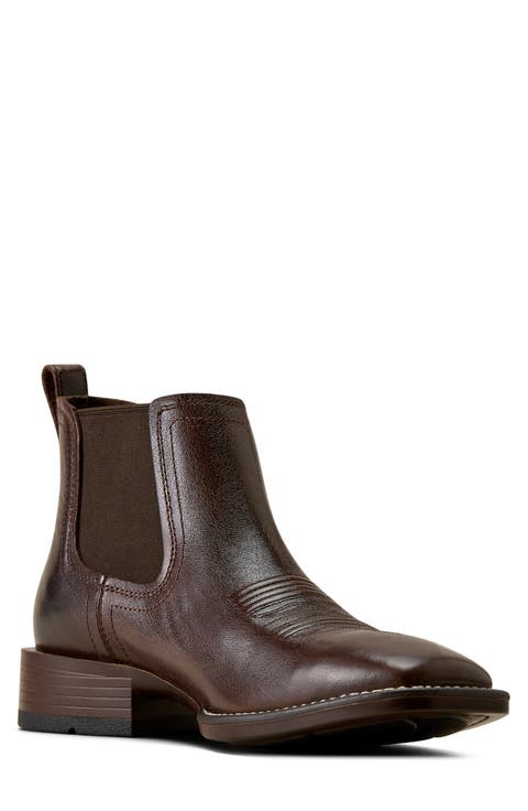 Booker Wide Square Toe Western Chelsea Boot