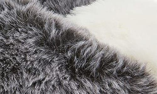 Memoi Colorblock Crossover Faux Fur Slipper In Black