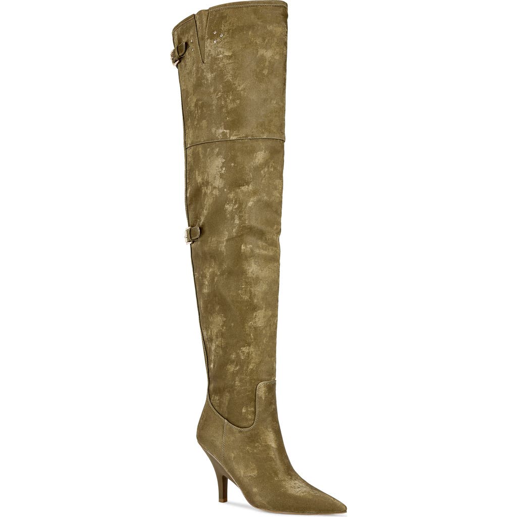 Azalea Wang Backer Thigh High Boot In Brown