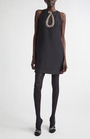 Valentino Crystal Embellished Snake Crepe Couture Minidress