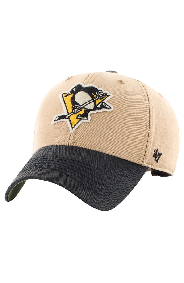 '47 Men's '47 Khaki/Black Pittsburgh Penguins Dusted Sedgwick MVP Adjustable Hat, Alternate, color, Khaki