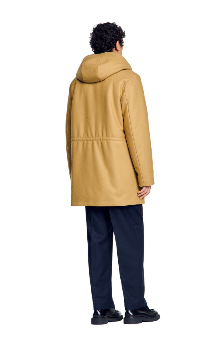 SANDRO Hooded wool parka, Alternate, color, 