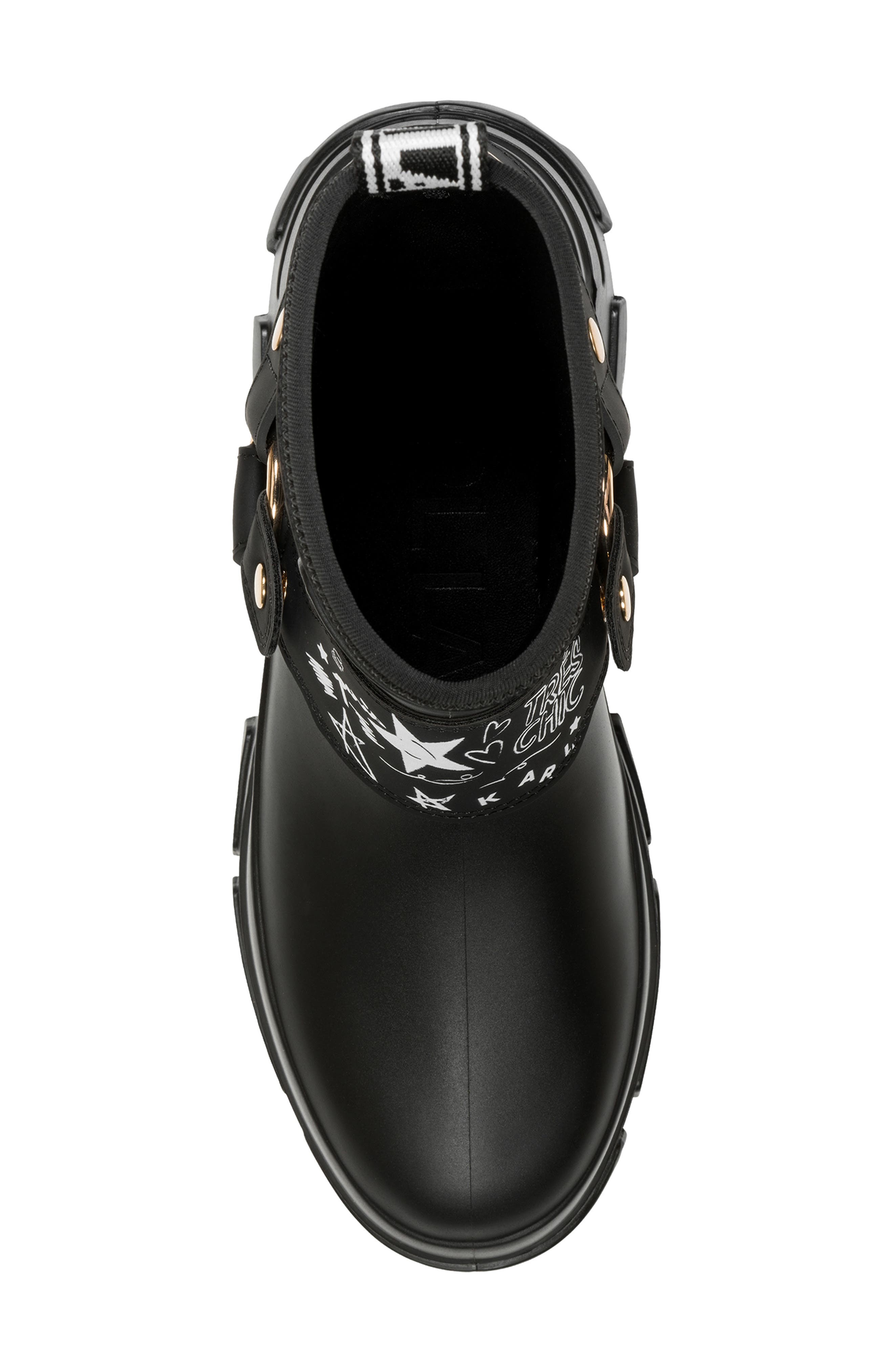 KARL LAGERFELD PARIS Ranelle Rain Boot, Alternate, color, Black