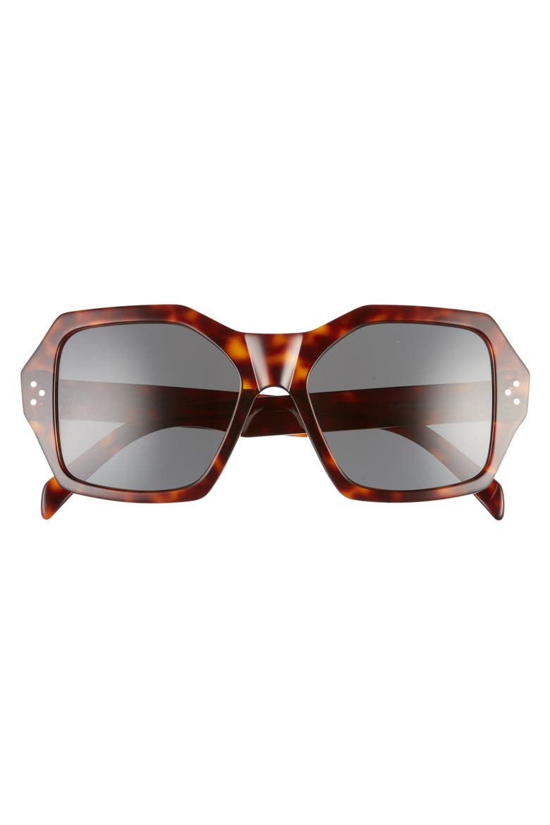 55mm Square Sunglasses, Alternate, color, DARK HAVANA/ GREEN