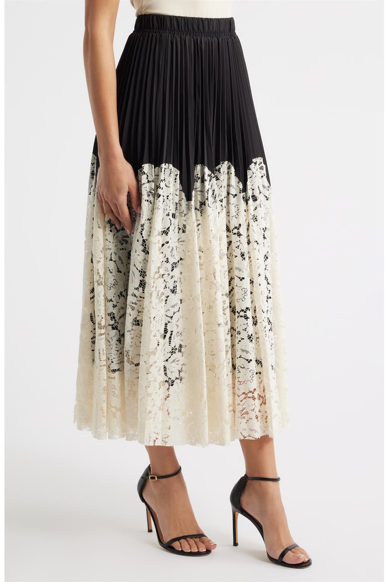 Renly Pleated Lace Skirt, Alternate, color, IVORY