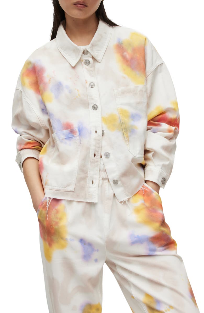 AllSaints Nicky Tie Dye Denim Shacket, Alternate, color, 