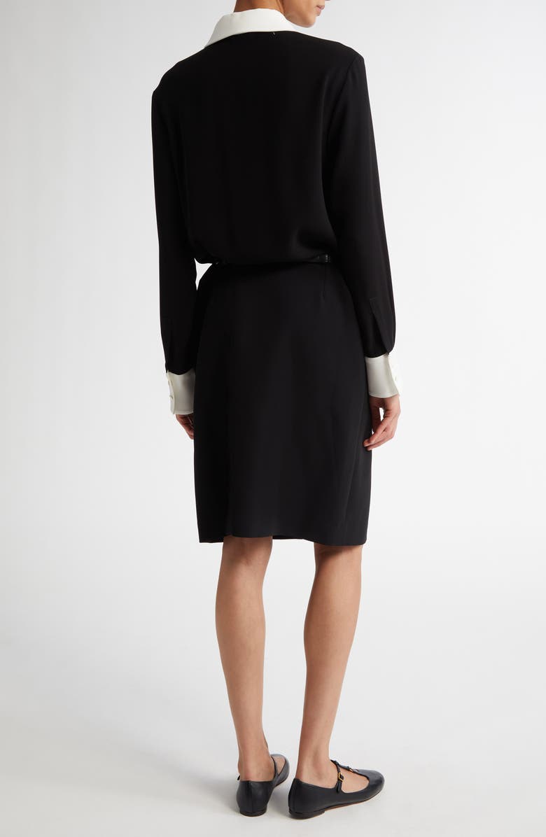 Max Mara Studio Dinar Contrast Trim Long Sleeve Shirtdress, Alternate, color,