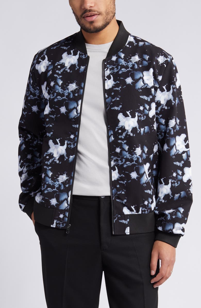 Open Edit Floral Bomber Jacket, Main, color, 