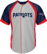FANATICS Men's Fanatics Gray New England Patriots Big & Tall Button-Up Raglan Fashion Top