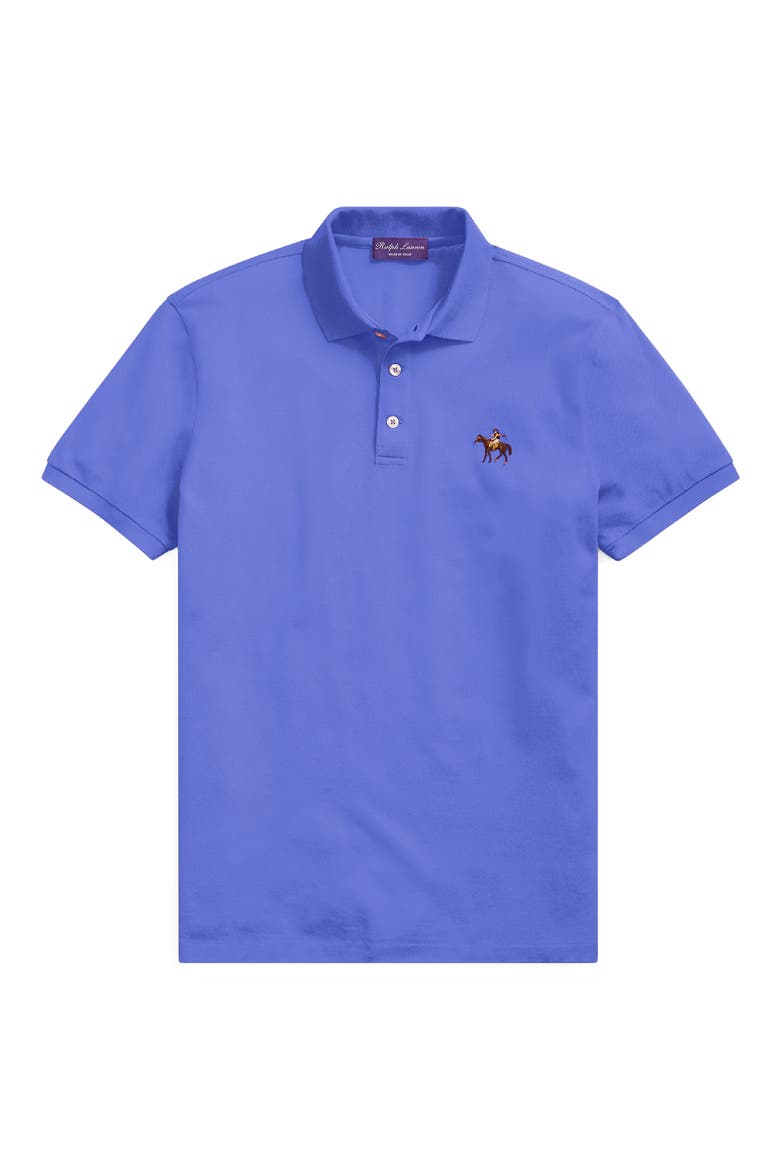 Embroidered Standing Horse Cotton Piqué Polo, Alternate, color, CLASSIC COPEN BLUE