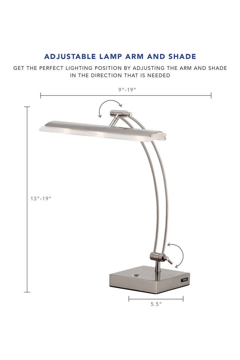 Esquire LED Desk Lamp, Alternate, color, BRUSHED STEEL