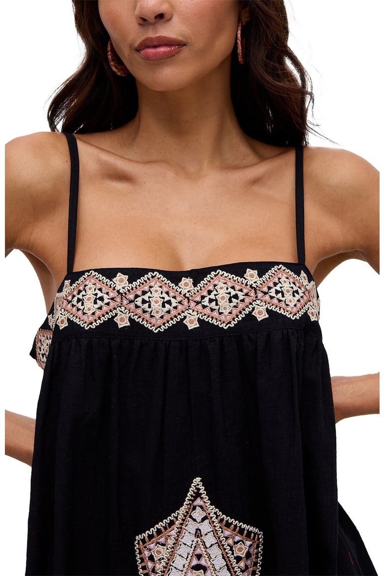Sapphire Spaghetti Strap Embroidered Maxi Dress, Alternate, color, Black