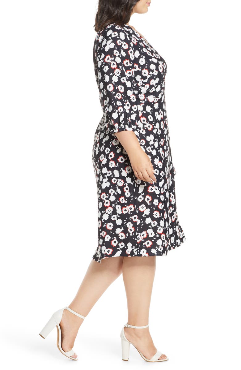 ELOQUII Wrap Dress, Alternate, color, 