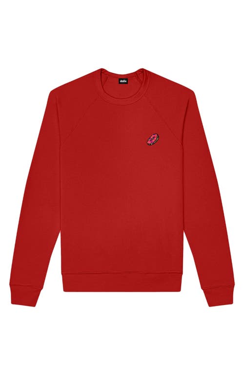 Dalix Donut Fleece Sweatshirt In Red