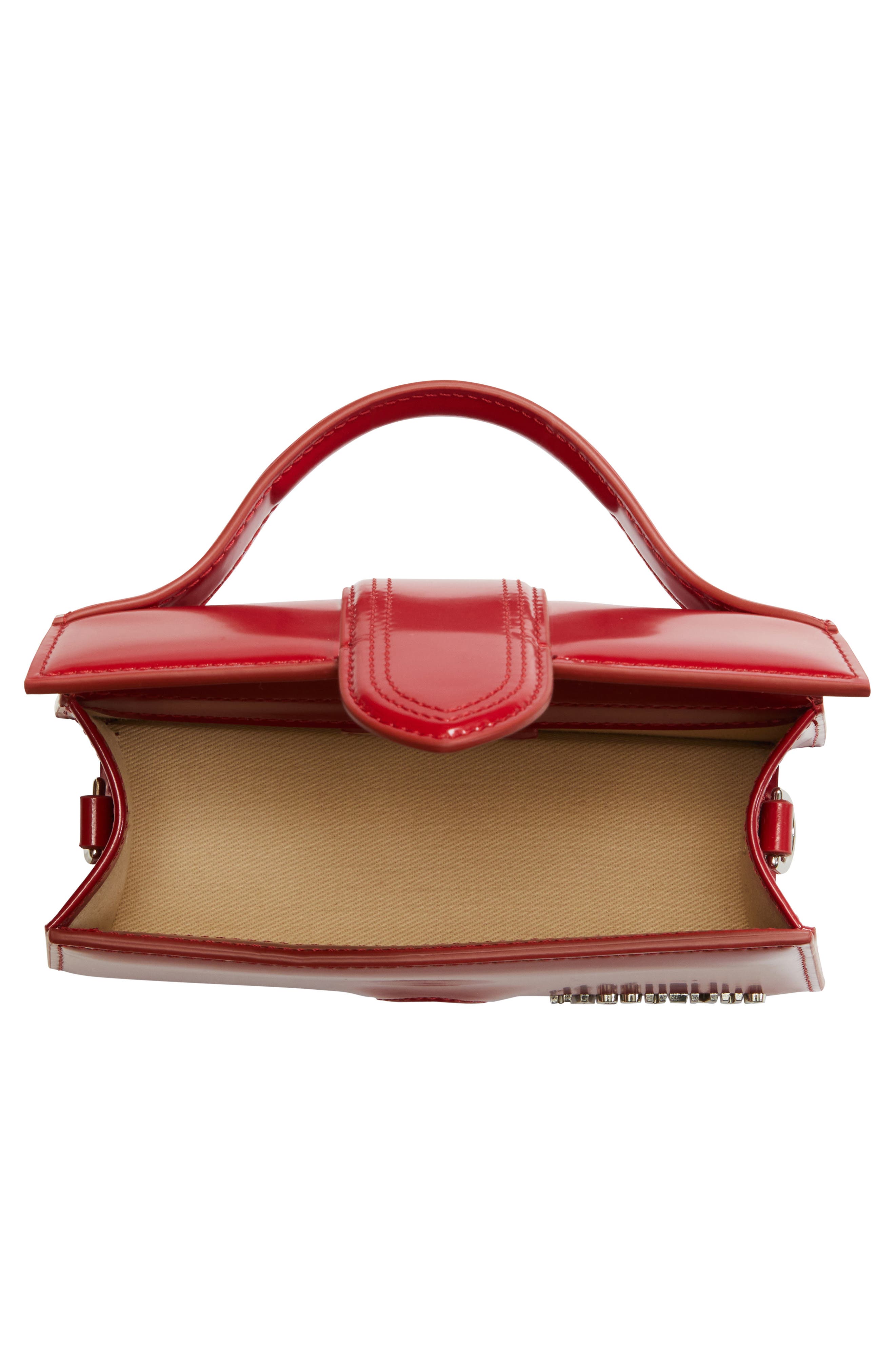 Jacquemus Le Bambino Leather Shoulder Bag, Alternate, color, Red