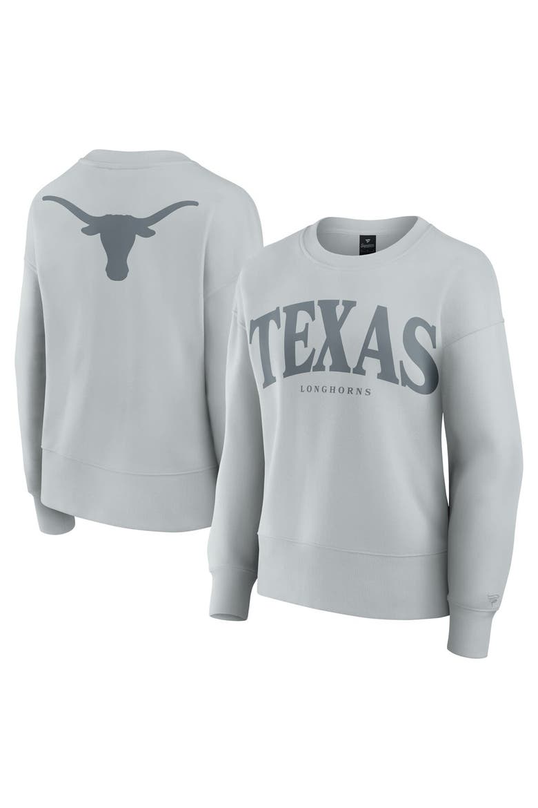 Women's Fanatics Gray Texas Longhorns Supersoft Flow Fleece Pullover Sweatshirt, Main, color, Gray