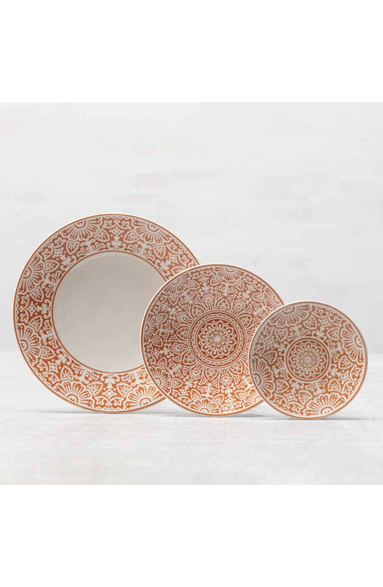 Fortessa Havana Set of 4 Coupe Salad Plates, Alternate, color, Orange