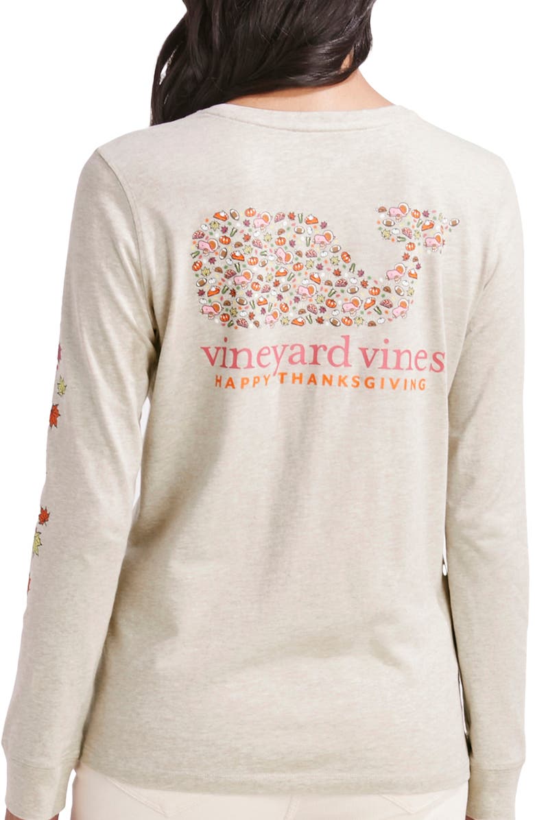 vineyard vines Thanksgiving Long Sleeve Graphic Cotton Tee, Alternate, color,
