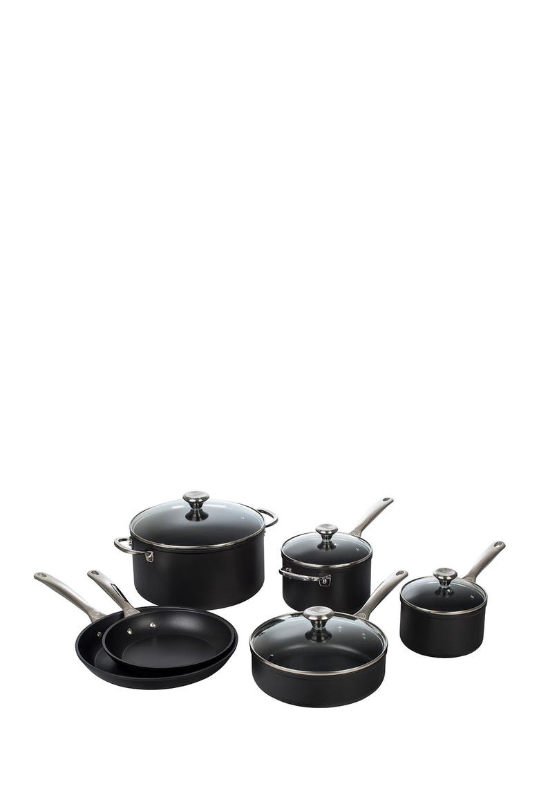 10-Piece Toughened Nonstick PRO Cookware Set, Main, color, BLACK