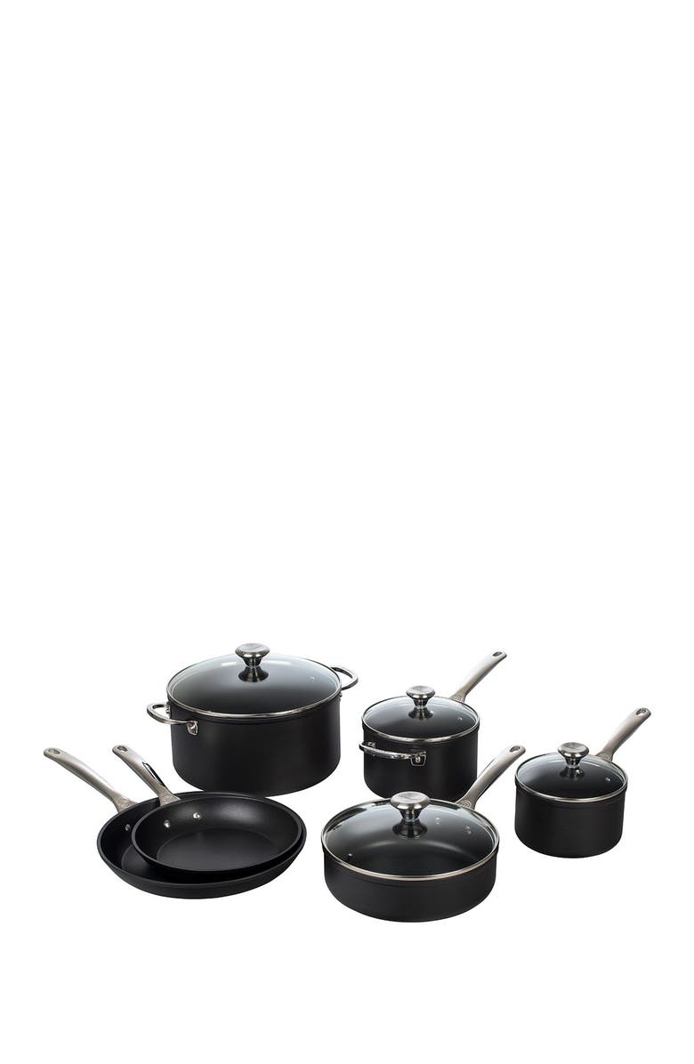 Le Creuset 10-Piece Toughened Nonstick PRO Cookware Set, Main, color, Black