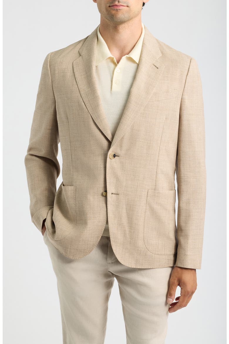 Wool, Silk & Linen Sport Coat, Main, color, LIGHT BEIGE