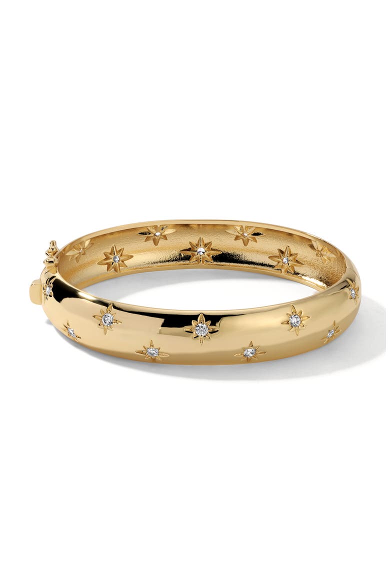 Celeste Cubic Zirconia Cuff Bracelet, Main, color, GOLD