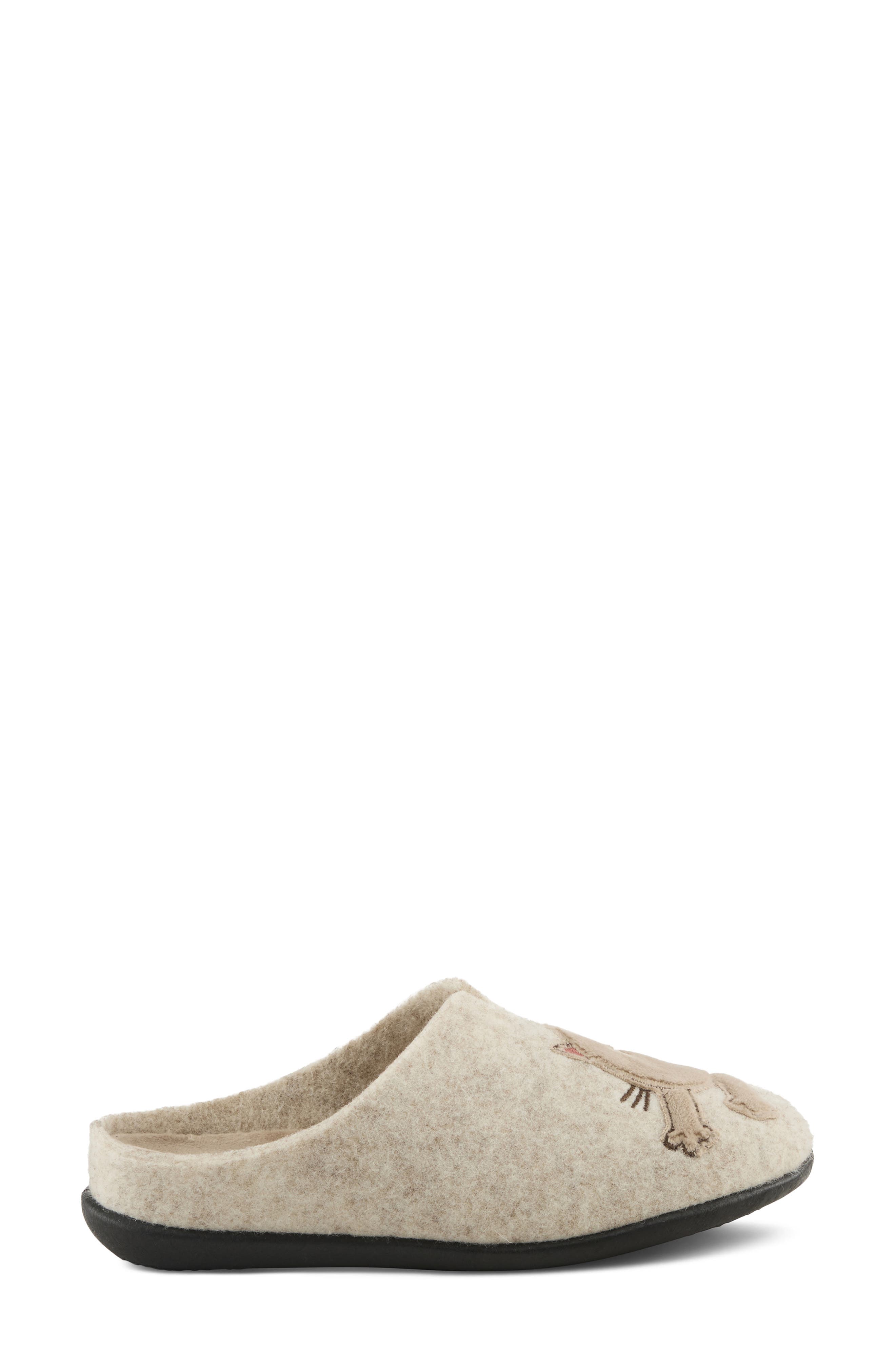 Flexus by Spring Step Cat's Eye Wool Scuff Slipper, Alternate, color, Beige