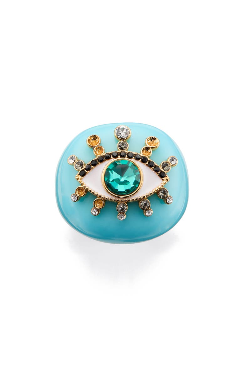 Evil Eye Dome Cocktail Ring, Alternate, color, TURQUOISE