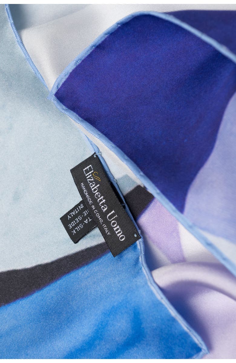 Elizabetta Jazz - Hand Rolled Silk Neckerchief for Men, Alternate, color, Blue