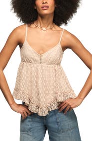Lucky Brand Ruffle Lace Babydoll Camisole