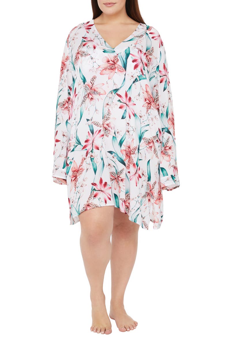 Flyaway Orchid Cover-Up Tunic, Main, color, WHITE