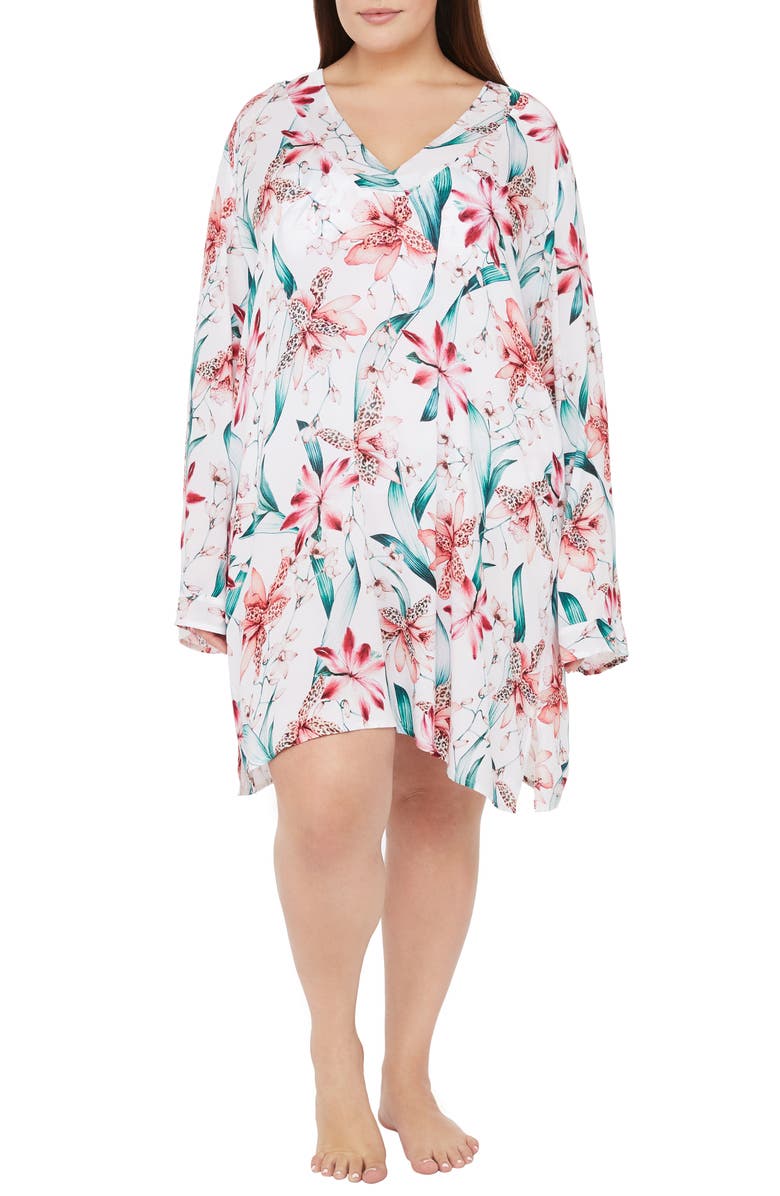 La Blanca Flyaway Orchid Cover-Up Tunic, Main, color, 