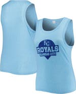 SOFT AS A GRAPE Women's Soft as a Grape Royal Kansas City Royals Plus Size High Neck Tri-Blend Tank Top