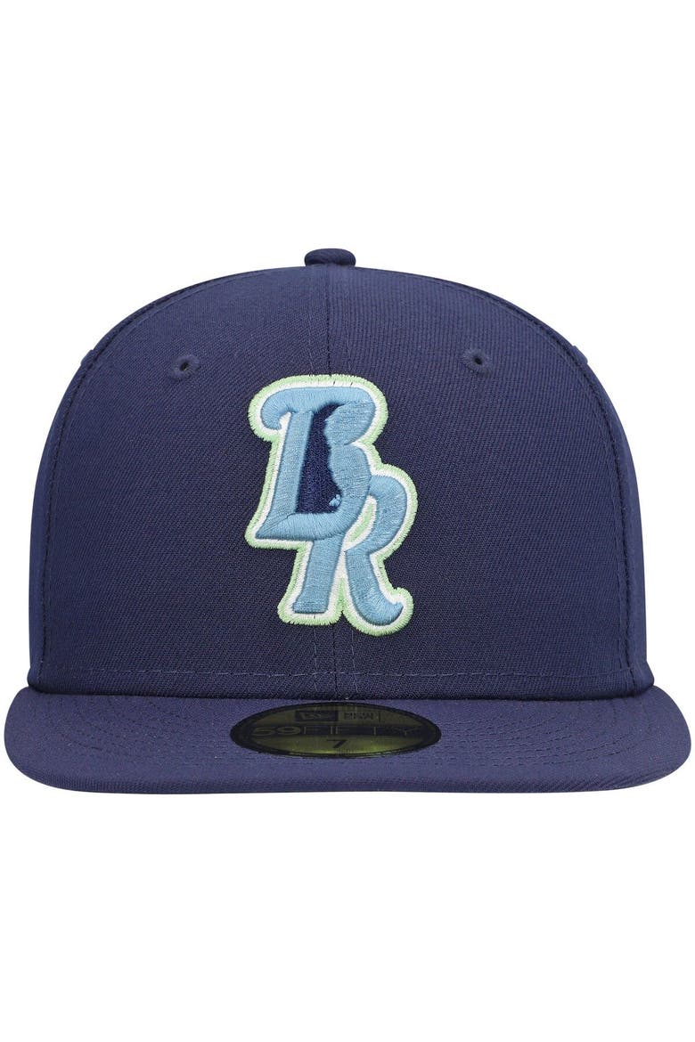 Men's New Era Navy Wilmington Blue Rocks Authentic Collection Team Alternate 59FIFTY Fitted Hat, Alternate, color, Navy