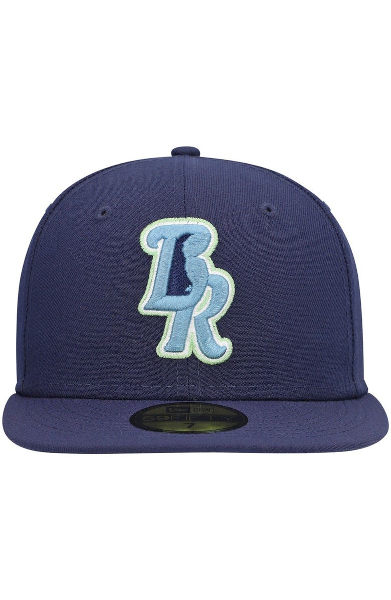 New Era Men's New Era Navy Wilmington Blue Rocks Authentic Collection Team Alternate 59FIFTY Fitted Hat, Alternate, color, 
