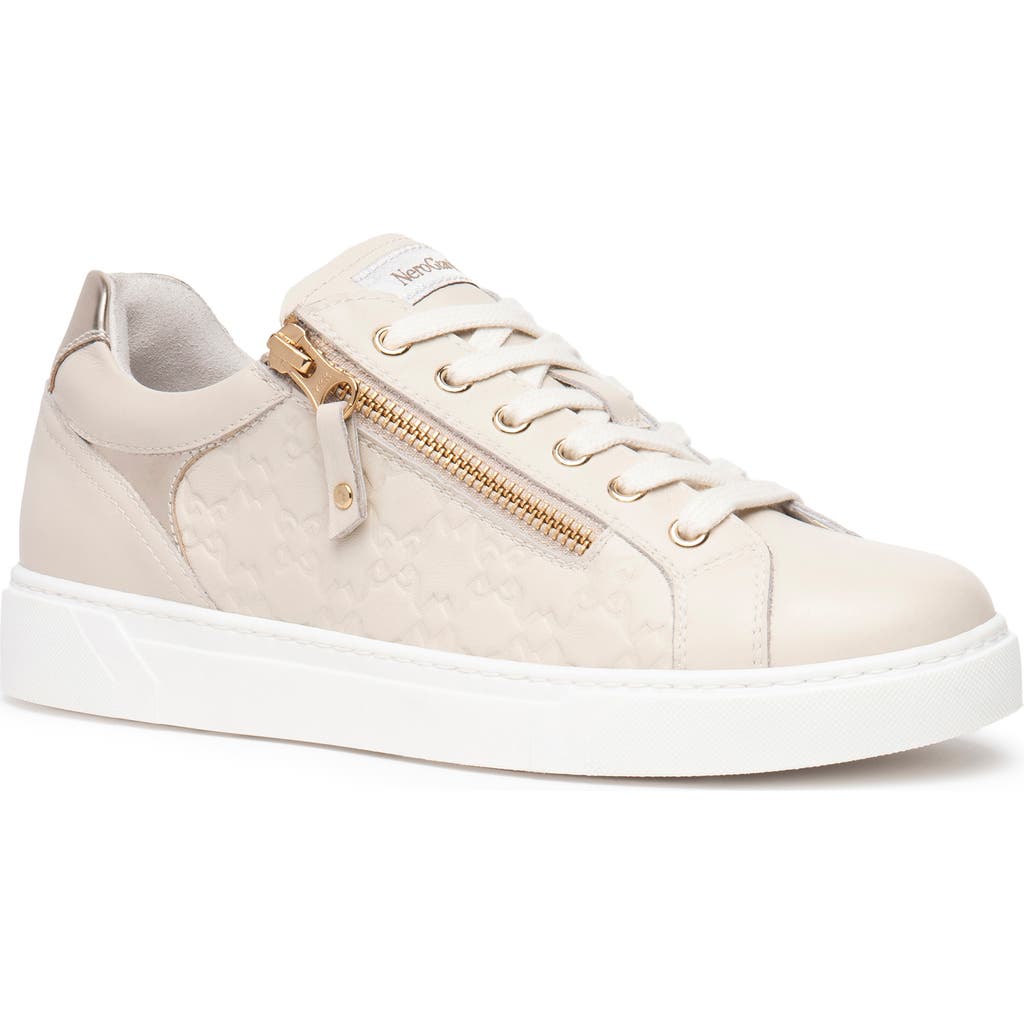 Nerogiardini Side Zip Sneaker In Beige