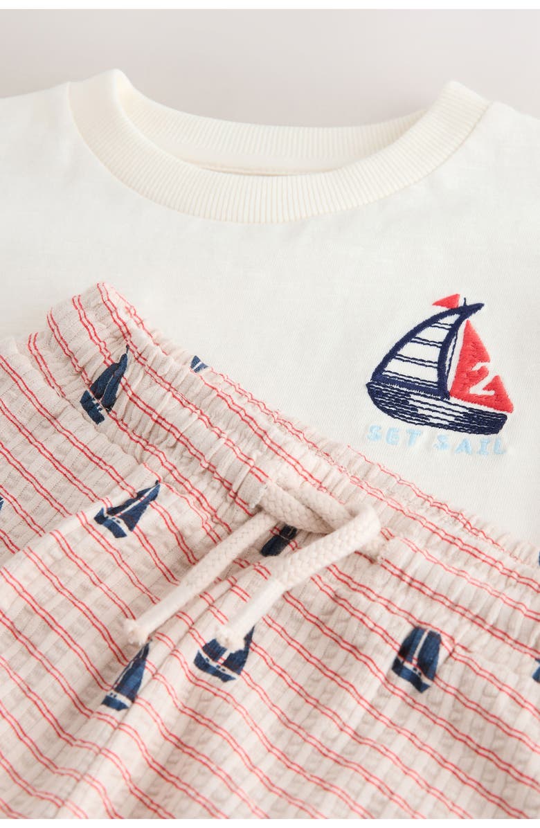 NEXT Kids' Boat Graphic T-Shirt & Shorts Set, Alternate, color, White