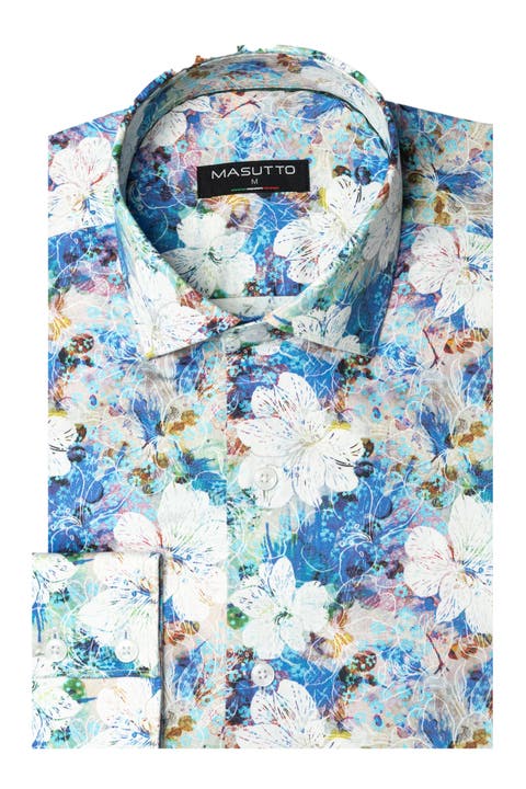 Gabrio Print Button-Up Long Sleeve Shirt