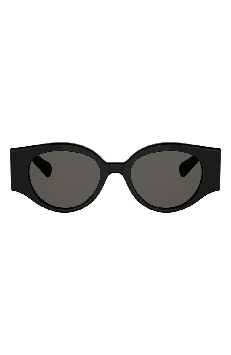 CELINE Triomphe Stamp 50mm Butterfly Sunglasses, Main, color, Shiny Black / Smoke