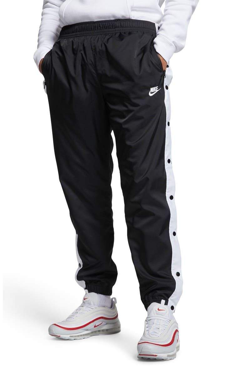 Sportswear Woven Track Pants, Main, color, BLACK/ WHITE/ WHITE
