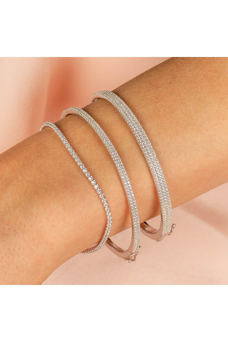 Thin Tennis Bracelet, Alternate, color, Silver